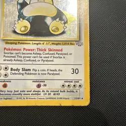 Snorlax Holo Rare 11/64 Jungle SetPokemon Card - Vintage WOTC 1999- Near Mint - Image 4