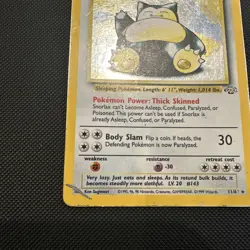 Snorlax Holo Rare 11/64 Jungle SetPokemon Card - Vintage WOTC 1999- Near Mint - Image 5