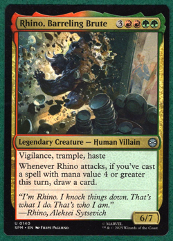 Rhino, Barreling Brute - Marvel's Spider-Man SPM #140 - Magic MTG Card - Image 1