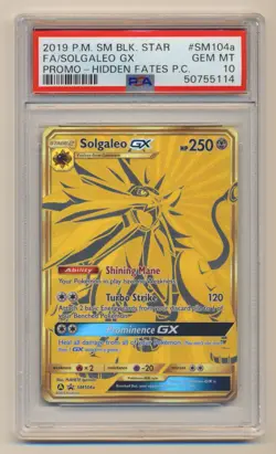 PSA 10 Pokemon Black Star Promo Holo Solgaleo GX SM104a GEM MINT Condition!! - Image 1