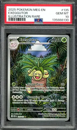 Pokemon TCG Mega Evolution #135 Exeggutor Illustration Rare PSA 10 GEM MT - Image 1
