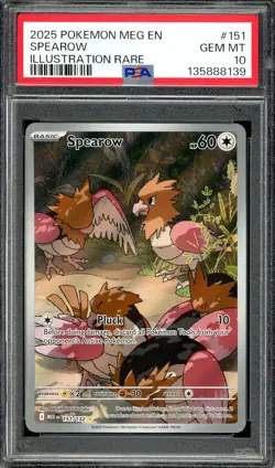 Pokemon TCG Mega Evolution #151 Spearow Illustration Rare PSA 10 GEM MT - Image 1