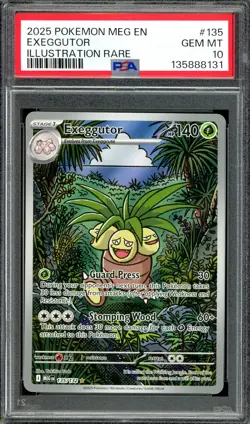 Pokemon TCG Mega Evolution #135 Exeggutor Illustration Rare PSA 10 GEM MT - Image 1