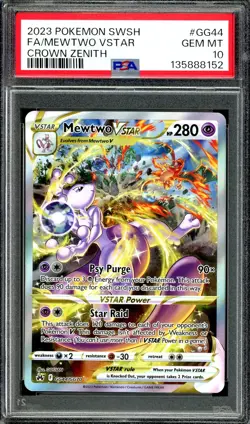 Pokemon TCG Crown Zenith #GG44 Mewtwo VSTAR Galarian Gallery PSA 10 - Image 1