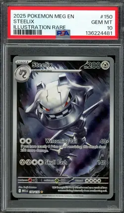 Pokemon TCG Mega Evolution #150 Steelix Illustration Rare PSA 10 GEM MINT - Image 1