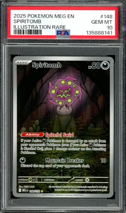Pokemon TCG Mega Evolution #148 Spiritomb Illustration Rare PSA 10 GEM MT - Image 1