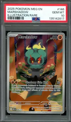 Pokemon TCG Mega Evolutions Base Set #146 Marshadow Illustration Rare PSA 10 - Image 1