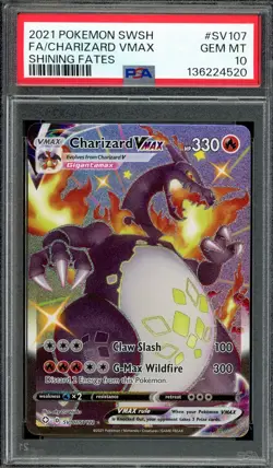 Pokemon TCG Shining Fates #SV107 Charizard VMAX Full Art Shiny Vault PSA 10 - Image 1