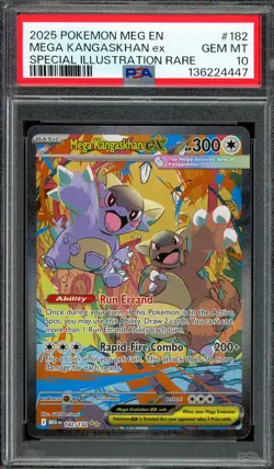 Pokemon TCG Mega Evolution #182 Mega Kangaskhan ex Special Illustration PSA 10 - Image 1