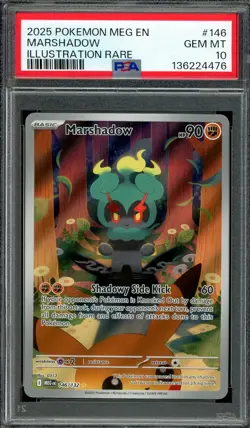 Pokemon TCG Mega Evolution #146 Marshadow Illustration Rare PSA 10 GEM MT - Image 1