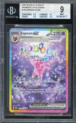 Pokemon TCG Prismatic Evolutions #155 Espeon ex Special Illustration Rare BGS 9 - Image 1