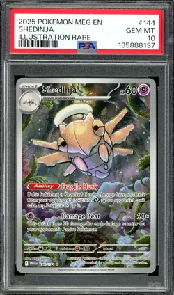 Pokemon TCG Mega Evolution #144 Shedinja Illustration Rare PSA 10 GEM MT - Image 1