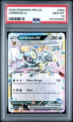 2025 POKEMON PRISMATIC EVOLUTIONS #060 UMBREON ex PSA 10 Gem Mint - Image 1