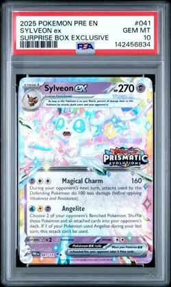 2025 POKEMON PRISMATIC EVOLUTIONS #041 SYLVEON ex SURPRISE BOX PSA 10 Gem Mint - Image 1
