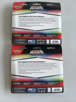 New & Sealed! Set of 2 Pokemon TCG Prismatic Evolutions Tech Sticker Collection - Image 2