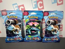 Pokemon Evolutions XY Blastoise V 3 TCG Sealed Blister Booster Packs Lot Sleeved - Image 1