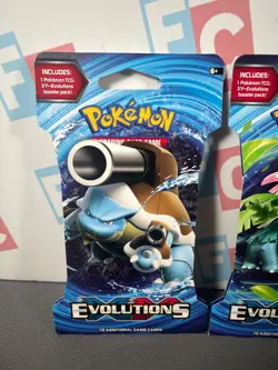 Pokemon Evolutions XY Blastoise V 3 TCG Sealed Blister Booster Packs Lot Sleeved - Image 2