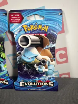 Pokemon Evolutions XY Blastoise V 3 TCG Sealed Blister Booster Packs Lot Sleeved - Image 4