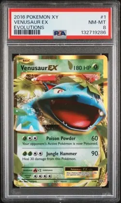 VENUSAUR EX #1 PSA 8 • 2016 POKEMON XY EVOLUTIONS - Image 1