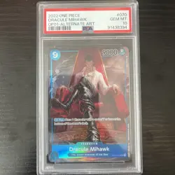 PSA 10 Dracule Mihawk OP01-070 Alternate Art Romance Dawn - Image 1