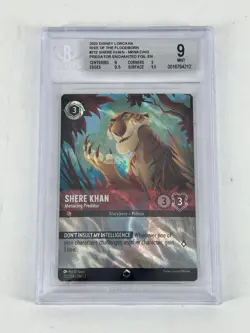 Lorcana Shere Khan - Menacing Predator ENCHANTED FOIL #212/204 BGS MT 9 - Image 1