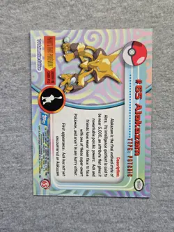Alakazam #65 Topps Pokemon TV Blue Logo 1999 Series 1 - Image 2