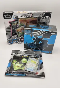 Pokemon TCG Black Bolt White Flare Sealed Lot ETB Victini Box Tech Sticker NEW - Image 1