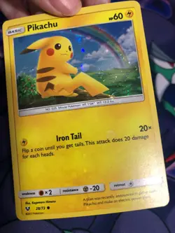 Pokemon Pikachu Swirl 28/73 Shining Legends Canada EXCLUSIVE Holo bleed Promo NM - Image 3