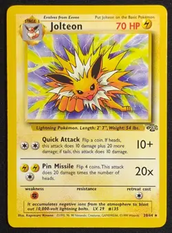 Jolteon 20/64 Non Holo Jungle Pokemon Card - Image 1