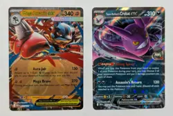 Pokemon Card Lot of 2 Mega Lucario EX Lev. 1 & Team Rocket's Crobot EX Lev. 2🔥 - Image 1