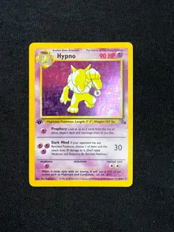 Pokemon TCG Hypno Fossil Holo Card 1st Edition Rare 8/62 - Image 1