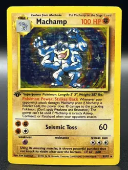Machamp 08/102 1st Edition Holo Rare Base Set WOTC Pokemon TCG - HP - Image 1