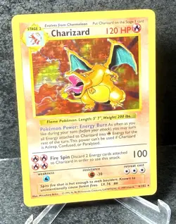 Charizard 004/102 Base Set Shadowless Unlimited Holo Rare 120 HP Pokemon Card - Image 3