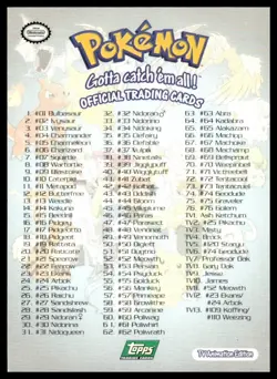 Topps Pokemon Official Trading Cards Checklist Animation Edition Green Logo NM - Image 2