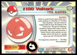 Topps Pokemon Voltorb #100 TV Animation Edition Non Holo Blue Logo 2000 NM - Image 2