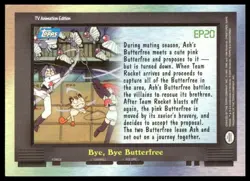 Topps Pokemon Bye Bye Butterfree EP20 TV Animation Edition Blue Label 2000 NM - Image 2