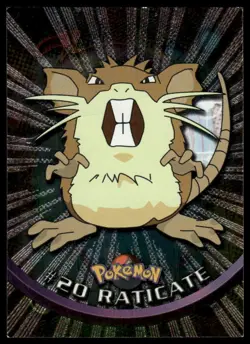 Topps Pokemon Raticate # 1999 TV Animation Edition Holo Foil Black Logo NM - Image 1
