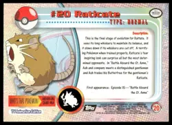 Topps Pokemon Raticate # 1999 TV Animation Edition Holo Foil Black Logo NM - Image 2