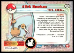 Topps Pokemon Dudou #84 TV Animation Edition Non Holo Blue Logo 2000 NM - Image 2