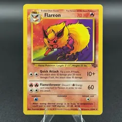 Pokemon TCG Flareon Card 19/64 Jungle Unlimited Rare Non-Holo NM - Image 1