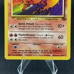 Pokemon TCG Flareon Card 19/64 Jungle Unlimited Rare Non-Holo NM - Image 3