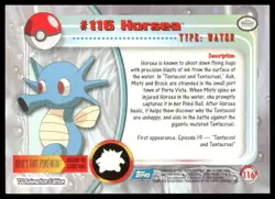 Topps Pokemon Horsea #116 TV Animation Edition Non Holo Blue Logo 2000 NM - Image 2