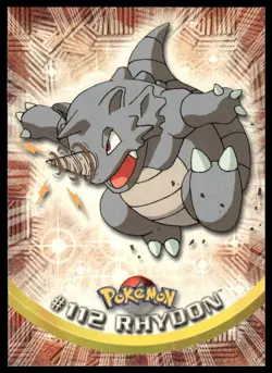 Topps Pokemon Rhydon #112 TV Animation Edition Non Holo Blue Logo 2000 NM - Image 1