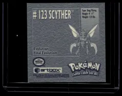 Pokemon 1999 Artbox Sticker #123 Scyther Series 1 - Image 2