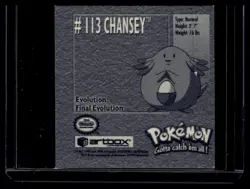 Pokemon 1999 Artbox Sticker #113 Chansey Series 1 - Image 2