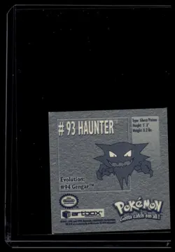 Pokemon 1999 Artbox Sticker #93 Haunter Series 1 - Image 2