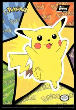 Topps Pokemon Pikachu Sticker Puzzle Card 1999 Movie Edition Black Logo LP - Image 1