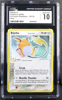 Pokemon Raichu 2006 EX Holon Phantoms Delta Species #15/110 CGC 10 Gem Mint - Image 1