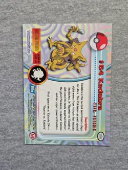 Kadabra #64 1999 Topps Pokemon TV Animation Edition Series 1 Blue Logo - Image 2