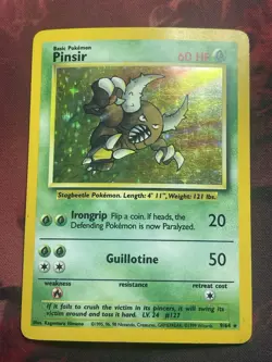 Pinsir 9/64 Holo Rare No Symbol Error Jungle Pokemon Card MP - Image 1